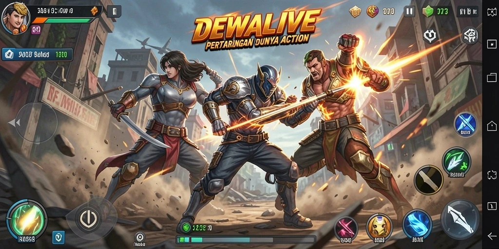 Tampilan gameplay seru dan penuh aksi DEWALIVE.