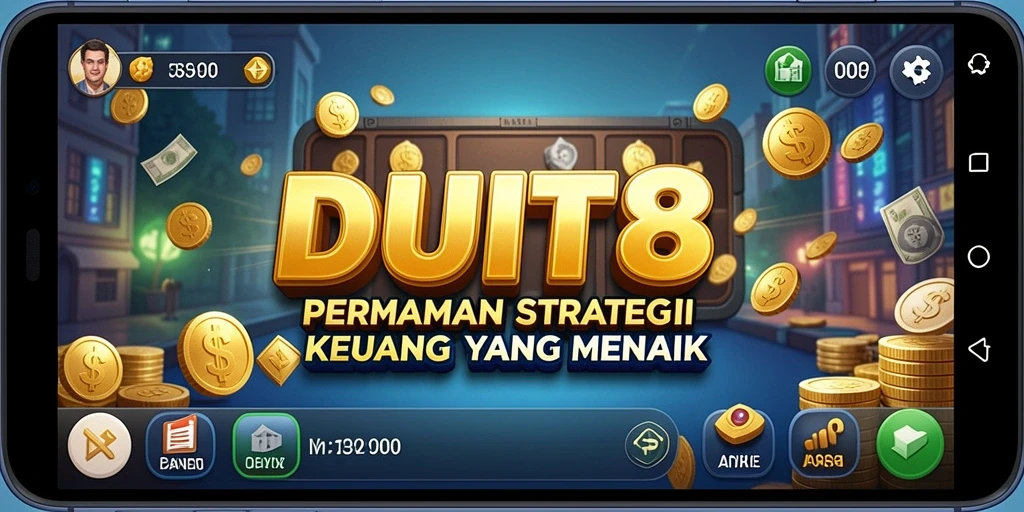 Tampilan gameplay <strong>DUIT8</strong> dengan strategi keuangan yang menarik.