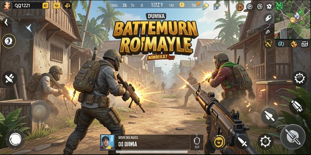 Tampilan seru dalam pertempuran di game Battle Royale QQ1221.