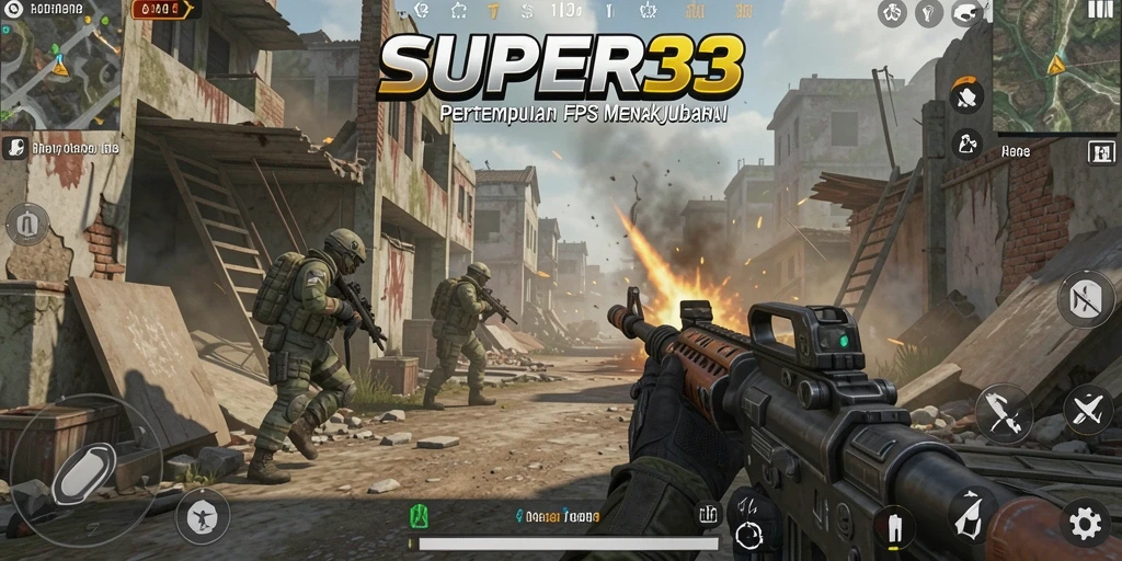 Gameplay aksi cepat di SUPER33 dengan grafis luar biasa.