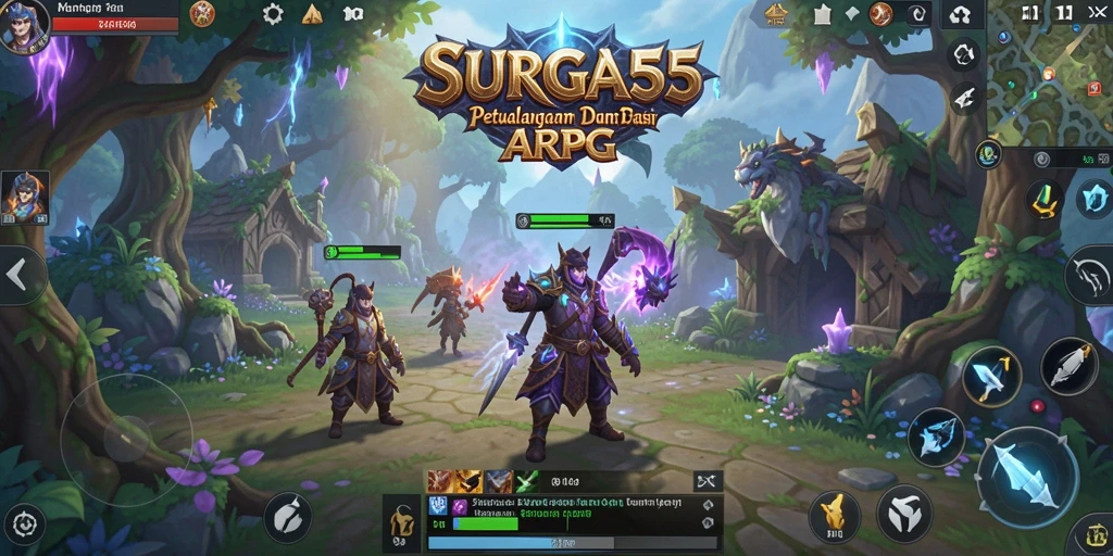 Tampilan menarik dari gameplay ARPG SURGA55 yang penuh aksi.