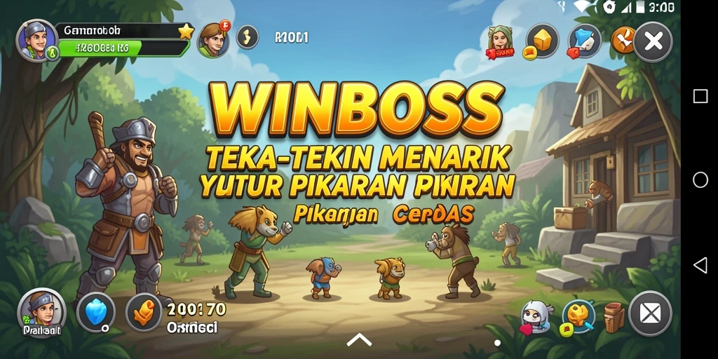 Screenshot gameplay WINBOSS yang menampilkan tantangan teka-teki seru.