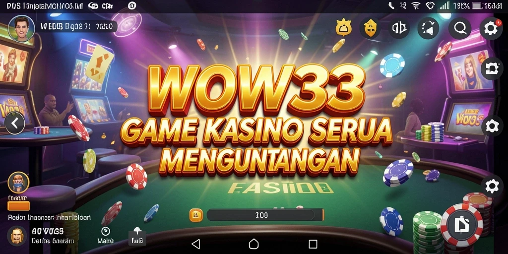 Tampilan gameplay WOW33 dengan aksi Kasino yang mendebarkan.